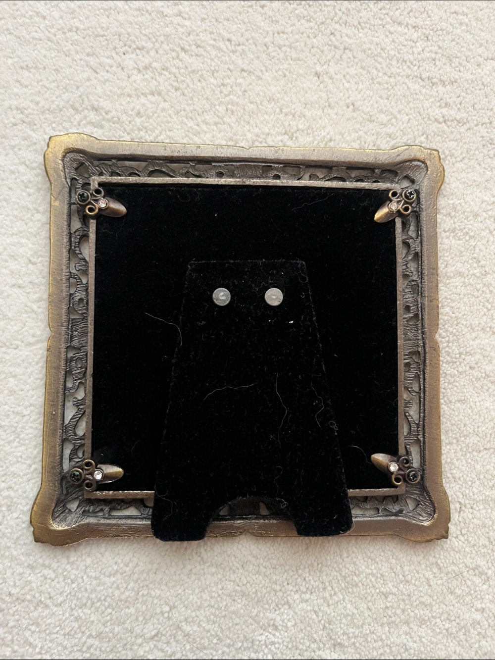 Vintage Bombay Company Picture Frame with Enamel and Crystal Accents, Square 4x4 - Picture 2 of 5
